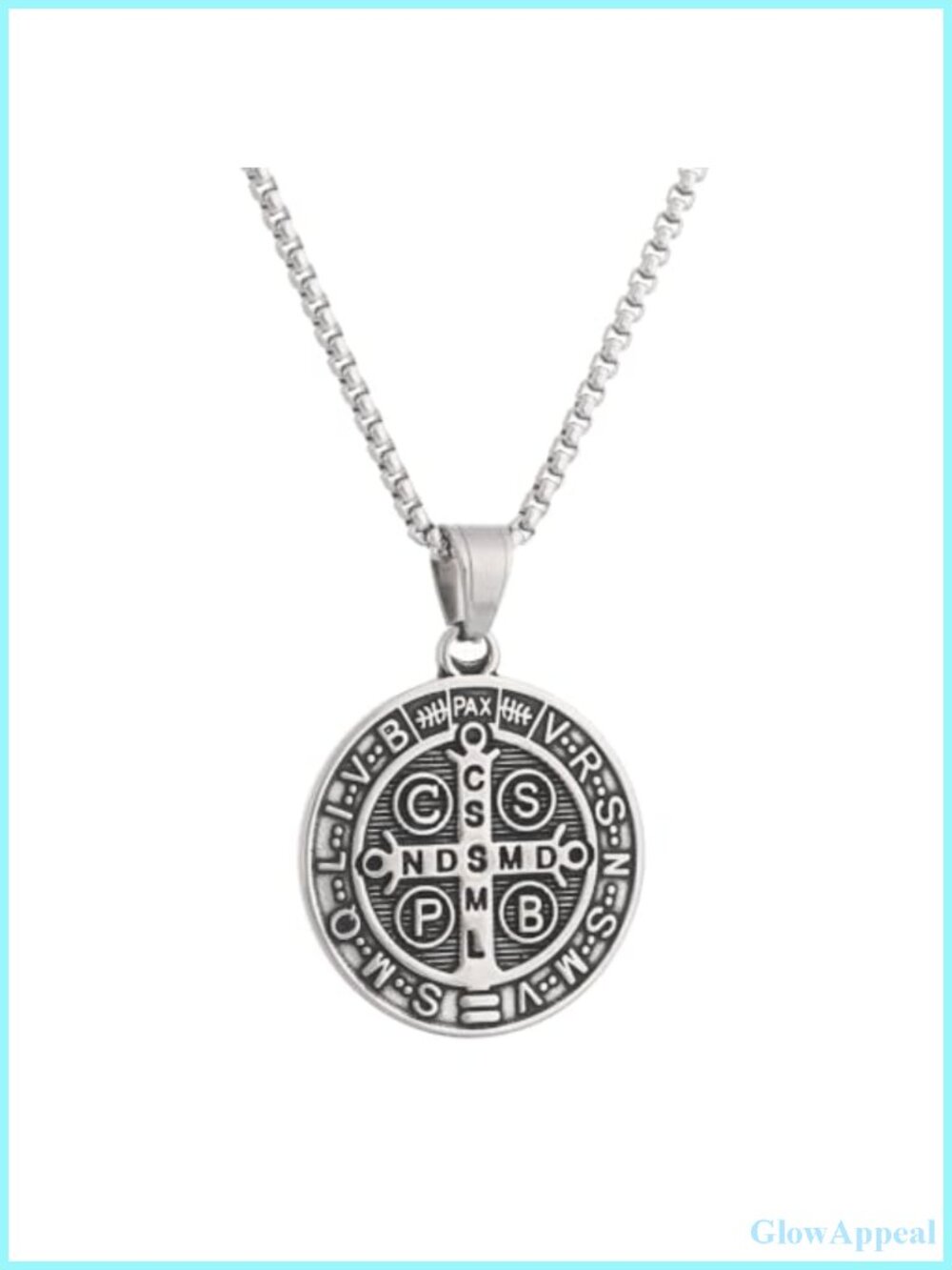 St Benedict Exorcism Medal Necklace Stainless Steel Christian Catholic Pendant